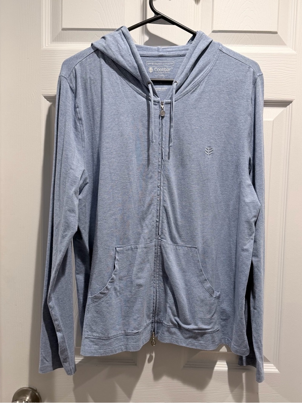 Coolibar Light Blue Full-Zip Hooded Jacket